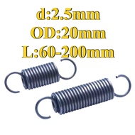 Tension spring/spring d:2.5mm,OD:20mm,L:60-200mm tension springs with hooks,apply to garage door,bun