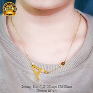 Kalung Stainless Steel Titanium Alfabet UBS 925 Inisial A - Z Gold 24k