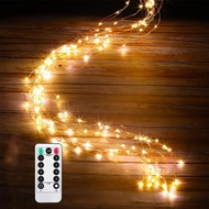 [Hot K] 100 LED String Fairy Lights 8 Mode Battery Starry Firefly Moon Watering Can Light for Party Plants Tree Vines Decoration