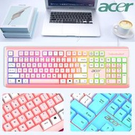 Acer/宏碁 機械手感有線鍵盤藍色粉色女生少女心可愛拼色雙拼筆記本電腦外接鍵盤電競游戲打字專用電腦jp