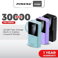 [NEW] Pineng PN-799PD 22.5W Fast Charge w/ Built-in Cables 30000mAh PN799 Portable Pineng Powerbank
