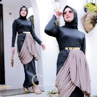 70751 Longdress Athena Titanium Scuba Super Baby Doll Gamis Maxi