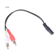 DTA  	3.5mm 1/8'' Stereo Female To 2 Male RCA Jack Adapter Y Audio Cable Splitter DT