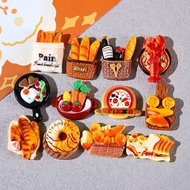 12pcs Baguette Egg Tart Fridge Magnets - Durable ABS Plastic Kitchen Office Decor