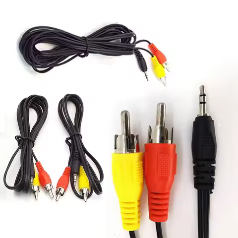 1M/1.5M/3M 2.5mm Male Plug Jack to Dual RCA Connector Audio Splitter to 2-RCA Audio Cables