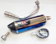 ท่อ XMAX300 ชุดท่อ Xmax300+ปลายท่อโยชิ R77 สีรุ้งปากเคฟล่า