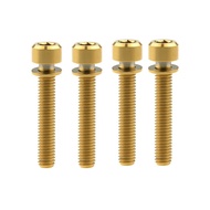 Titanium M6 16 18 20 35mm Allen Hex Bolts with Washers Screw Pack for 4 (M6X35mm, Gold)