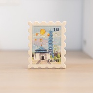 【拼風景磁鐵-漫遊台北】台灣紀念品 / 郵票磁鐵 / 12片拼圖