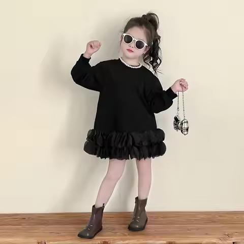 Girls' Dresses Autumn New Embroidered Retro Girl's Princess Dresse Hot Fashion 0-7Year Kid's Dress