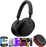 Sony WH1000XM5/B Wireless Industry Leading Noise Canceling Headphones, Black Bundle with Premium 2 YR CPS Enhanced Protection Pack, Deco Gear Headphone Case and Audio Entertainment Essentials Bundle