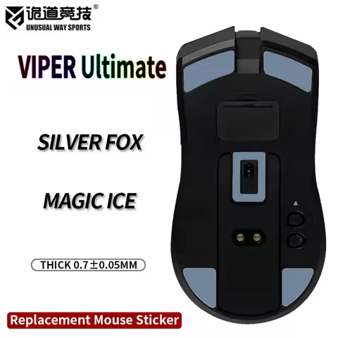 UnusualWaySports Mouse Skates Feet Razer Viper Ultimate Glides Curve Edge Magic Ice Silver Fox Versi