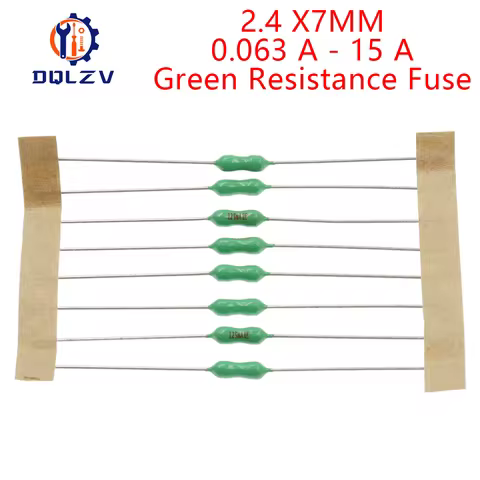 2.4*7mm Axial Lead Green Fuse 125/250V 2.4 X 7 63mA 125mA 250mA 1A 2A 3A 4A 5A 7A 8A 10A Fast Blow P