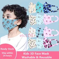 Kids Face mask 3D Printing Washable Dustproof Breathable Mask Kain Budak Fabric Mask Cartoon Kanak-Kanak Toddler Baby