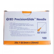 BD PRECISIONGLIDE NEEDLE 25G x 1 (0.5MM x 25MM) 100S (EXP: 04/2030)