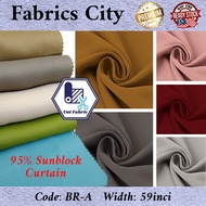 Kain Langsir Blackout Plain bidang 59''/ Sunblock Fabric Curtain Plain width 59''