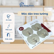 Toughened wall hook, apple shape 6x7cm, sturdy, strong adhesion, wall hook (Pack of 4)