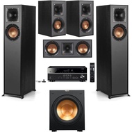 Klipsch Reference R-610F 5.1 Home Theater System, Black with Yamaha RX-V385 5.1 Receiver