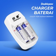 Paket Doublepow Charger Baterai + Baterai AA / AAA