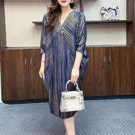 Japan Genuine imported Issey Miyake Pleated Plus Size Skin-friendly Fishtail Womens Clothing Meat Co