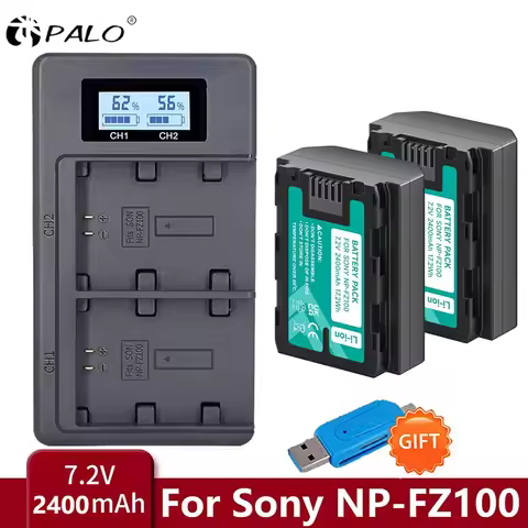 PALO NP-FZ100 NPFZ100 NP FZ100 Battery for Sony A9 A9M2 A7R III A7C A7IV III ILCE-9 A6600 A7M3 A7R3 