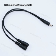 30cm 50cm 1 to 2 way DC Power adapter splitter Cable 5.5mmx2.1mm 1 male to 2 female extension Wire c