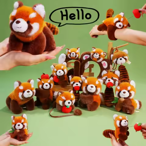 Cartoon Raccoon Hairband Bracelet Pendant Stand shoulder Pull Line Red Panda Cute Golden Monkey Toys
