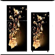 2-DOOR FRIDGE STICKER WITH FLOWER, BETTA FISH MOTIF.