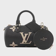 LV Papillon BB Monogram 雙色牛皮迷你圓筒包 M45980 (黑色/米色)