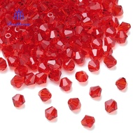 200pcs Imitation Austrian Beads Grade AAA K9 Glass Faceted Bicone Dark Red 4x4mm Hole: 0.7-0.9mm