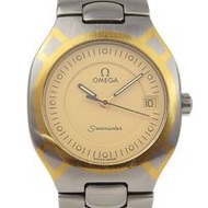 OMEGA海馬系列北極星腕錶，1438/1455.448 型機芯，不鏽鋼材質，1993 年產，石英機芯，指針式顯示，金色錶盤，海馬系列北極星腕錶，女士 [二手]