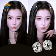 LARGLO 2/4/6pcs/set Hair Braid Tubes, Y2K Hollow Out Silver Round Hairclasp, Performance Makeup Hair