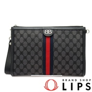 Balenciaga The Hacker Project Gucci 聯名款 Sherry Line 手拿包 680382 帆布/皮革 女士手拿包 黑色 [二手]