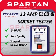 13 AMP ELCB & SOCKET TESTER TRIPS TEST BELOW 300mA 13A