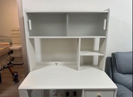 ［全新］實木白色書桌連書架/儲物櫃