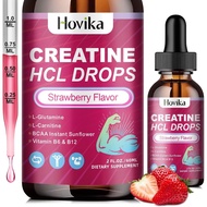 Creatine HCL Liquid Drops for Men & Women, Creatine Hydrochloride with L-Carnitine, L-Glutamine, BCA