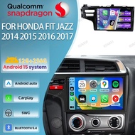 Android 15 Car Radio For Honda Fit Jazz 2014 - 2017 Qualcomm IPS 2DIN 8 Core AI Voice Head Unit Syst
