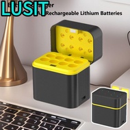 LUSIT Lithium Battery Charger, 1200 Times Recycle 8 Slots Smart Battery Charger, Fast Charging Type-