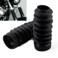 2PCS 39mm Motorcycle Front Fork Cover Gaiters Gators Rubber Long Boots For Harley Davidson Sportster