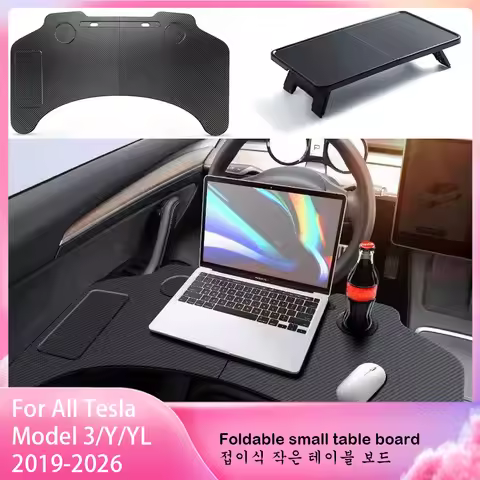 For Tesla Model 3 / Y / YL 2019-2026 Steering Wheel Laptop Tray Food Desk Portable Office Table Car 