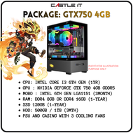 Gaming PC Budget Custom Intel i3 6100 GTX1060 GTX1660 RX580 GTX1050 GTX750 Desktop Set