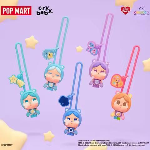 POP MART CRYBABY Care Bears Series Mini Light Blind Box Mystery Box Toys Kawaii Ornaments Figurines 