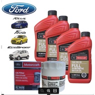 Motorcraft Fully Synthetic 5W-30 Oil Change Bundle for Ford Focus 1.8L / Fiesta / Ecosport