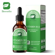 BEWORTHS Vitamin B12 Liquid Drops with Vitamin B9 D3 & Calcium for Energy Brain & Nerve System Suppo