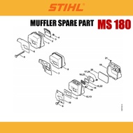STIHL Chainsaw MS 180 - Muffler Spare Part / Alat Ganti MS 180