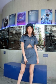 FEBER BLUE JEAN TOP AND SKIRT