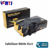 HITAM Black Nitrile Gloves Size L - Glove Black Non Powder Antem Contents 100pcs Nitrile Gloves