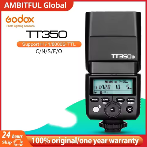 Mini Speedlite Godox TT350C TT350N TT350S TT350F TT350O TT350P Camera Flash TTL HSS for Canon Nikon 