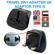 Travel plug 2 plug Adapter Converter to UK Arab, Hong Kong, Singapore, Type G 13A/250V Malaysia Maca