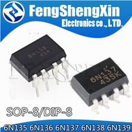 SKY-10pcs/lot 6N135 6N136 6N137 6N138 6N139 DIP-8 6N135S 6N136S 6N137S 6N138S 6N139S SOP-8  Optocoup