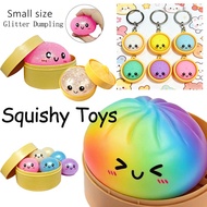 9/5CM Color Dumpling Squishy Glitter Squishy Toys Bao Bun Soft Stress Relief Toy for Kids Gifts
